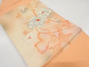 花模様織り出し　名古屋帯